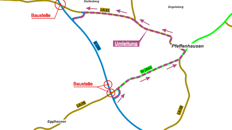 So wird der Verkehr während der Baumaßnahmen umgeleitet.