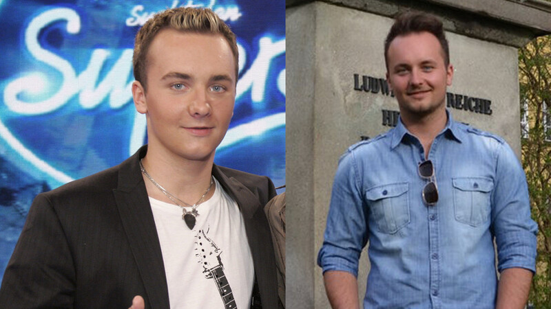 Martin Stosch als 16-Jähriger bei DSDS (li.) und heute als 24-Jähriger (re.) (Fotos: dpa/mj, Montage: idowa)