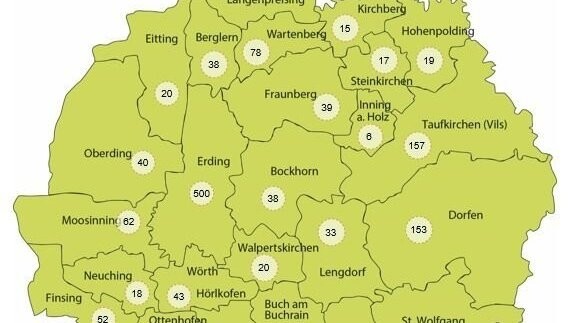 Die aktuellen Coronafälle auf die Gemeinden aufgeteilt.