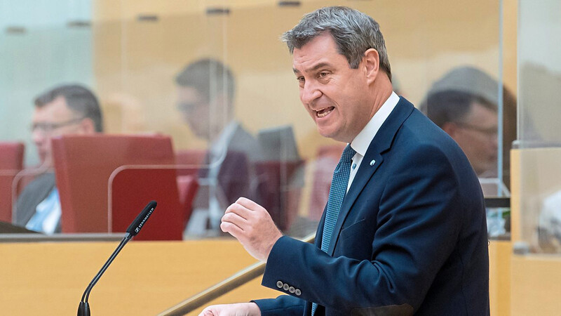 Bayerns Ministerpräsident Markus Söder betonte in seiner Regierungserklärung, die Corona-Pandemie sei "außer Kontrolle".