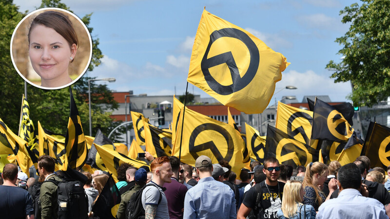 Eine Demonstration der sogenannten Identiären Bewegung, einer neurechten Strömung. Ideologien solcher Organisationen finden mehr Anklag in der gesellschaftlichen Mitte, zeigt eine neue Studie.