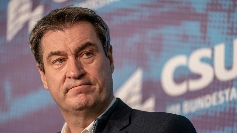 Markus Söder (CSU) bei einer Pressekonferenz.