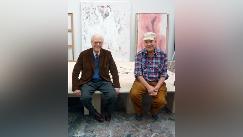 Georg Baselitz mit Herzog Franz von Bayern, der sich schon früh für den Künstler starkgemacht hat