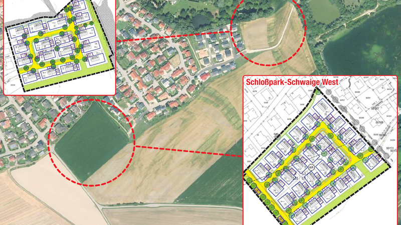 Die beiden neu geplanten Baugebiete umfassen 27 (West) und 17 (Ost) Bauparzellen.