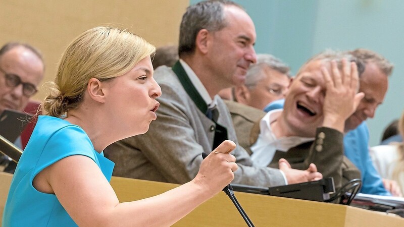 Katharina Schulze kritisiert Hubert Aiwanger mehr als deutlich. "Sind solche Aussagen eines stellvertretenden Ministerpräsidenten würdig und angemessen?", fragte sie bezogen auf seinen Auftritt in Erding.