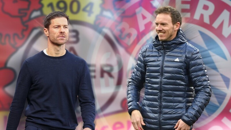 Bayerns aktueller Coach und sein potenzieller Nachfolger? Bayers Xabi Alonso (l.) gegen Bayerns Julian Nagelsmann.