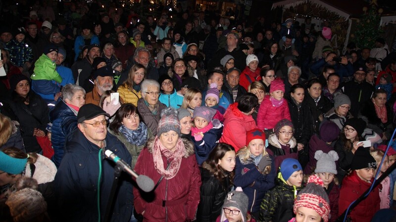 Inmitten der Christkindlmarktbuden am überdachten Magdalenenplatz hinter der Stadtpfarrkirche werden heuer einige Tannen stehen und der Boden ist mit Mulch bedeckt.