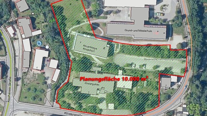 Das Planungsgebiet des neuen Kindergartens sieht nun auch eine Erweiterung nach Nordwesten vor.