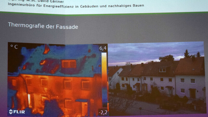 Thermografie einer Fassade.