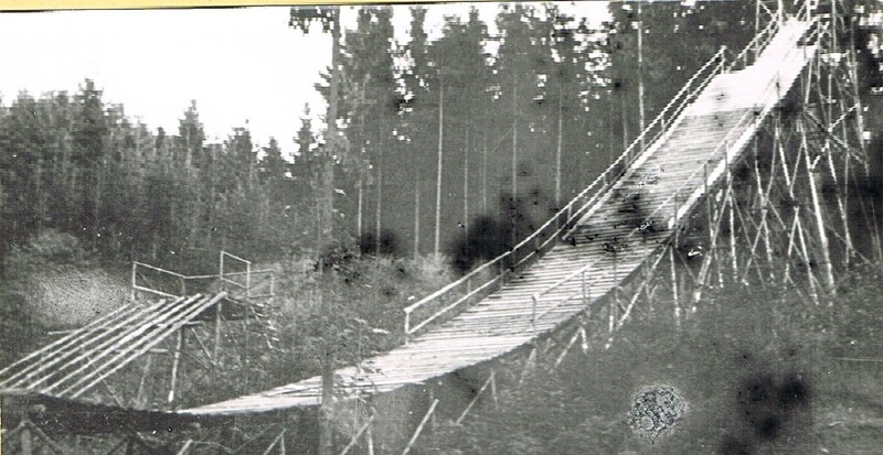 Die K30-Schanze des SC Auerbach erbaut im Jahr 1953. 