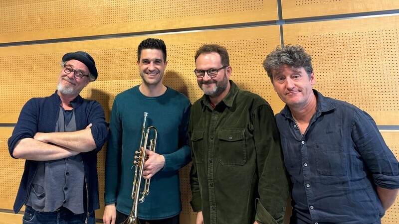 Tobi Weber (Musikalischer Leiter und Komponist), Dominik Glöbl, Stefan Betz und Richard Oehmann (beide Drehbuchautor und Regisseur, von links).