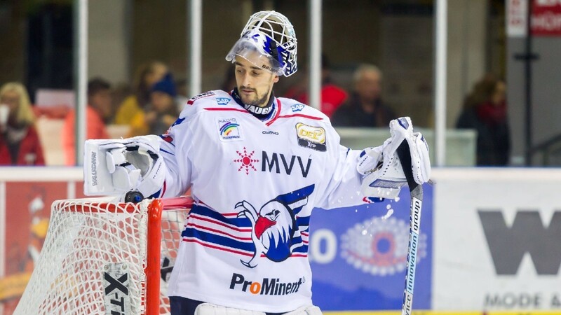 Dennis Endras ist am Freitag mit den Adler Mannheim bei den Straubing Tigers zu Gast.