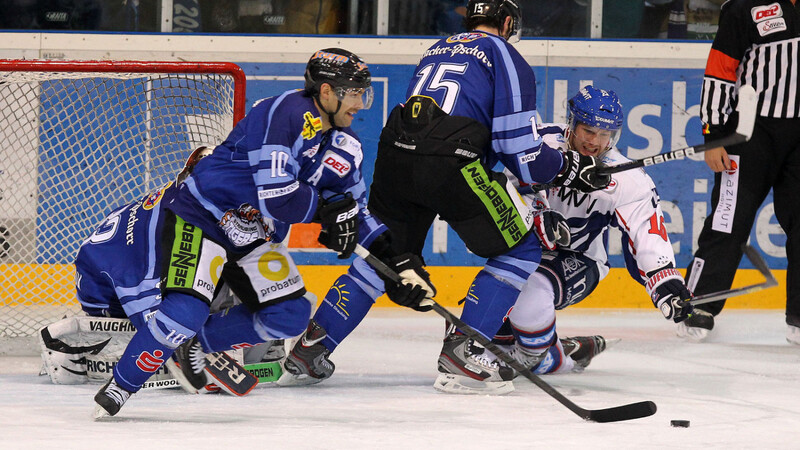 Durch den Treffer von Grant Lewis in Überzahl führten die Tigers nach 40 Minuten mit 1:0 gegen die Adler Mannheim (Foto: Schindler).