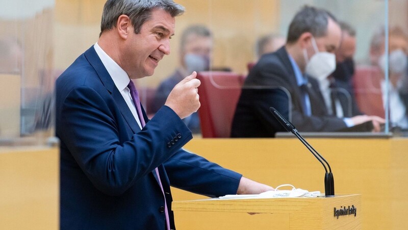 Markus Söder (CSU), Ministerpräsident von Bayern, spricht.