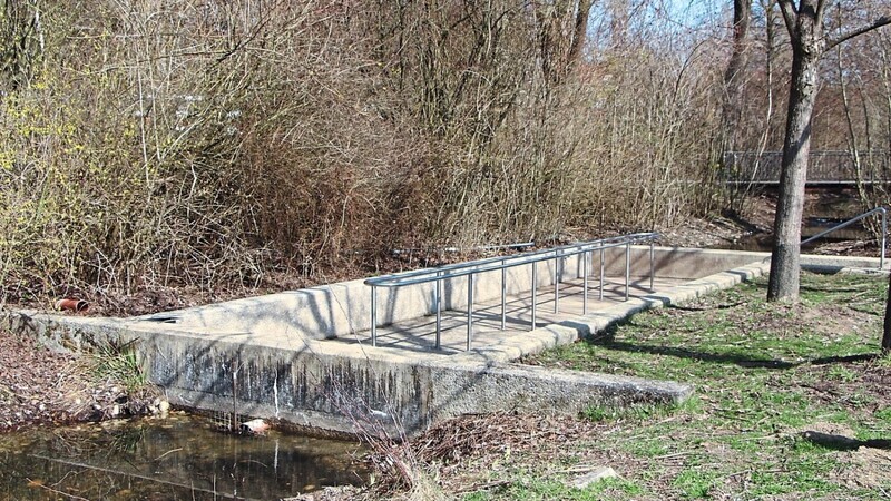 An den Wassertretbecken wird unter anderem die Gießstelle neugestaltet. Der Fußreflexzonenweg erhält einen neuen Plattenbelag (rechts).