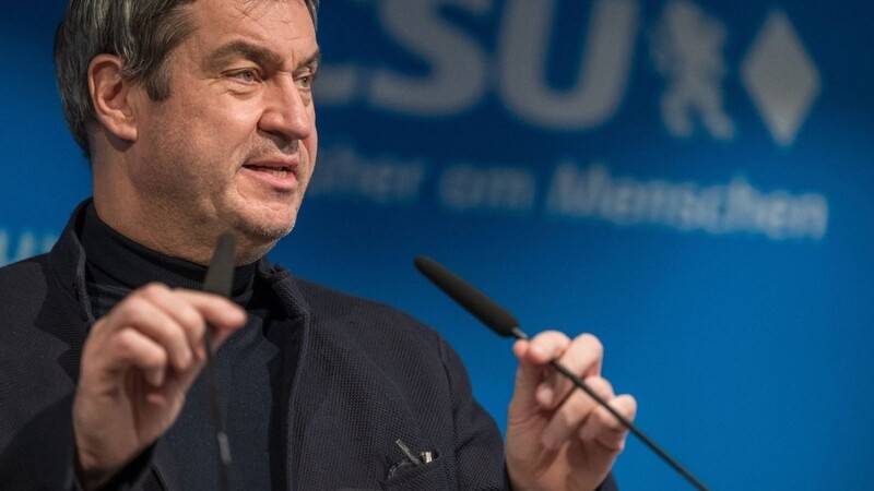 Der CSU-Vorstandsvorsitzende Markus Söder spricht bei einer Pressekonferenz in der Landesleitung seiner Partei.