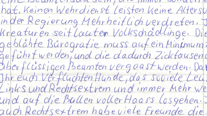 Größer als der Hass in den Worten ist nur die Zahl der Rechtschreibfehler.