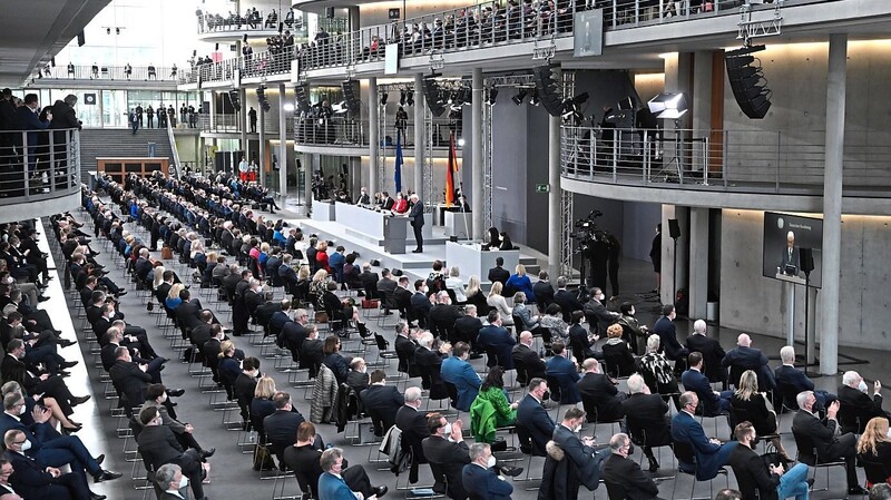 Bundespräsident Frank-Walter Steinmeier sprach nach seiner Wiederwahl zur Bundesversammlung.