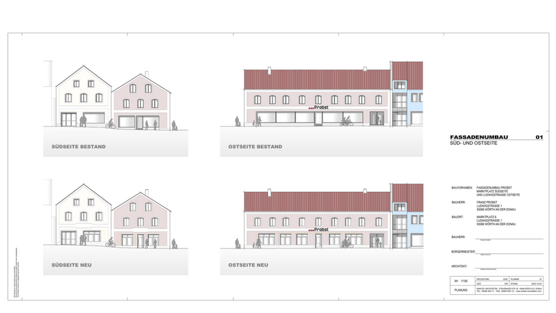 Die Fassade des Probst-Hauses im Zentrum wird sich verändern. Der grundlegende Charakter bleibt aber erhalten.